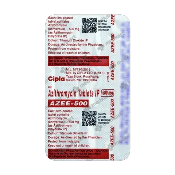 azee 500mg tablet 3's